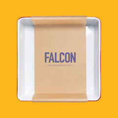 Falcon enamelware square bake tray in pillar box red