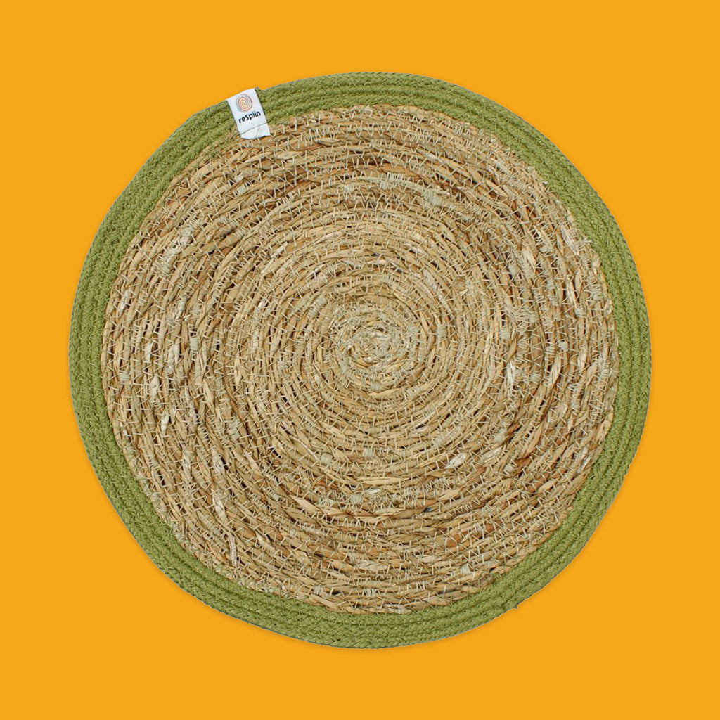 Seagrass & Jute Tablemat in green
