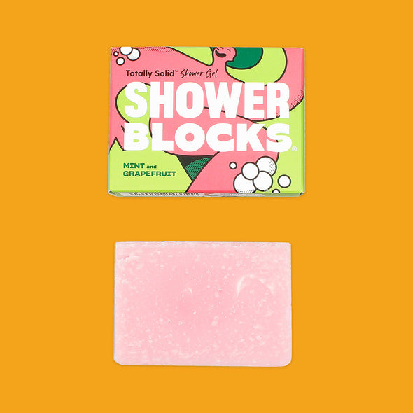 SHOWERBLOCKS Solid Shower Gel Mint & Grapefruit Scent Box and Bar