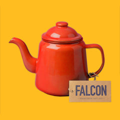 Falcon Enamelware Teapot in Pillar Box Red