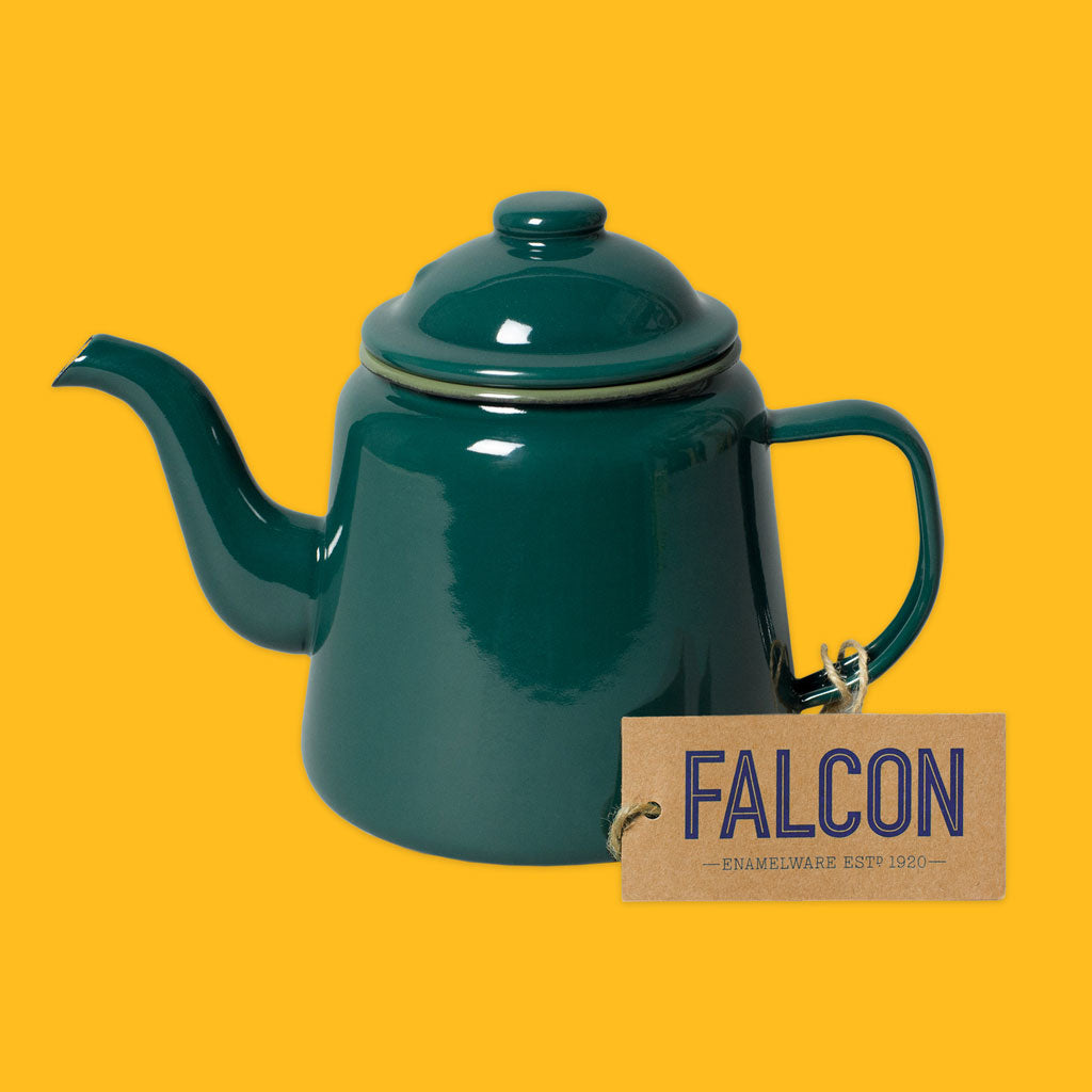 Falcon Enamelware Teapot in Samphire Green