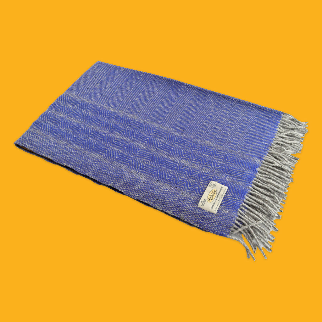 Studio Donegal Undulating Twill Throw in Bluebell